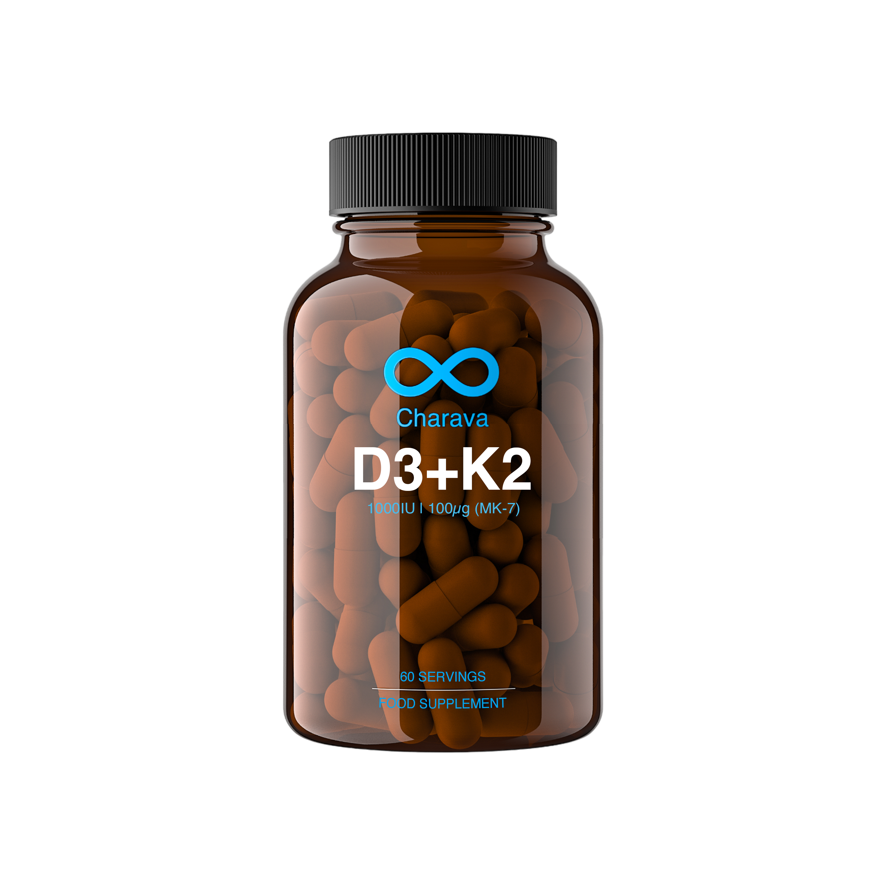 Charava Vitamin D3 (1000IU) + K2 (MK-7) (100 IU)